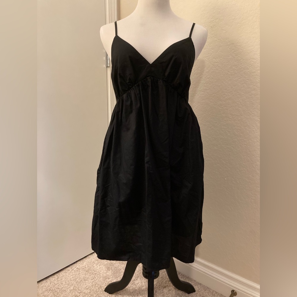 Old Navy Black Adjustable Strap Dress with Pockets